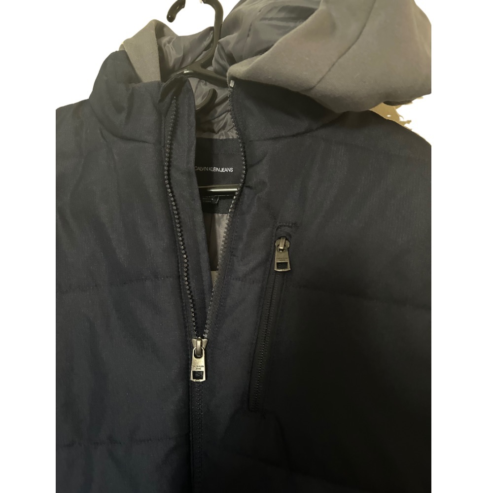 New Calvin Klein Boys XL 18/20 Dark Blue and Light Gray Hooded Jacket - Picture 3 of 7